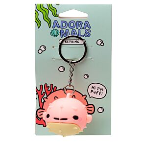 Portachiavi 3D in PVC - Puff il Pesce Palla - Animali Dolci