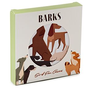 Set di 4 Sottobicchieri in Sughero - Cani - Barks Dog