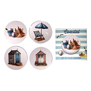 Set di 4 Sottobicchieri in Sughero - Icone della Spiaggia