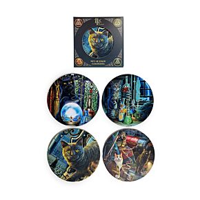 Set di 4 Sottobicchieri in Sughero - Gatti Magici - Lisa Parker