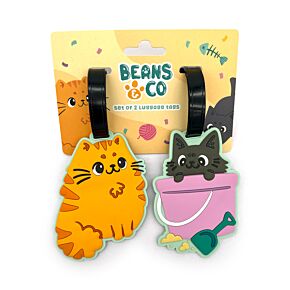 Set di 2 Etichette per Bagagli in PVC - Gatti Beans & Co