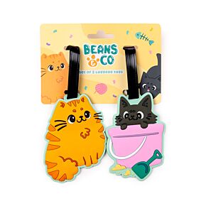 Set di 2 Etichette per Bagagli in PVC - Gatti Beans & Co
