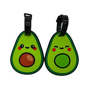 Set di 2 Etichette per Bagagli in PVC - Avocado - Foodiemals