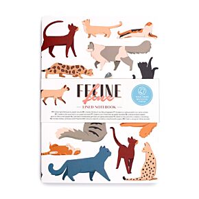 Quaderno A5 a Righe in Carta Riciclata - Gatti - Feline Fine