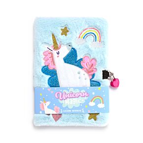 Quaderno A5 con Peluche e Lucchetto - Unicorno Magico