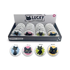 Specchietto da Borsa - Gatto Nero Portafortuna