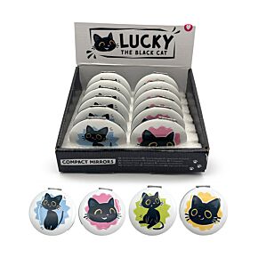 Specchietto da Borsa - Gatto Nero Portafortuna