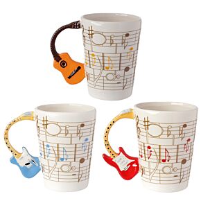 Tazza in Ceramica con Manico a Chitarra Acustica/Elettrica- Design di Ted Smith