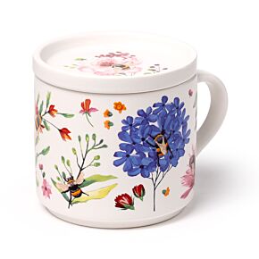 Set Tazza in Porcellana e Sottobicchiere/Coperchio - Api - Meadows
