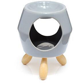 Brucia Essenze in Ceramica con Piedini - Grigio