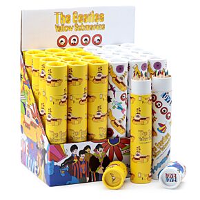 Tubo con Matite Colorate - Grande - 12 pezzi - The Beatles - Yellow Submarine