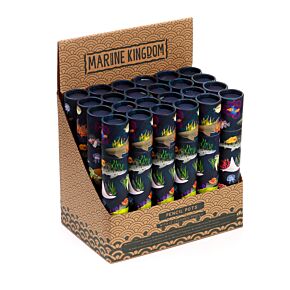 Tubo con Matite Colorate - Grande - 12 pezzi - Animali - Marine Kingdom