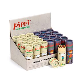 Tubo con Matite Colorate - 12 Pezzi - Pippi Calzelunghe