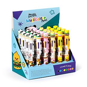 Penna Multicolore con Copripenna (8 Colori) - Animali Hamburger