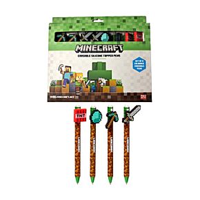 Set di 8 Penne Cancellabili con Copripenna in Silicone - Oggetti - Minecraft