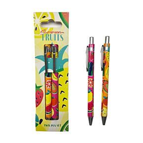 Set di 2 Penne a Sfera - Frutta Estiva