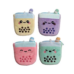 Mini Portamonete con Rivestimento in Peluche - Bubble Tea - Foodiemals