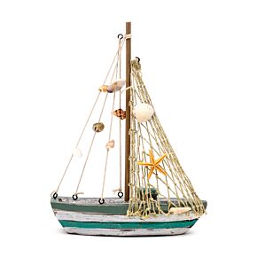 Decorazione Nautica - Barca a Vela con Conchiglie