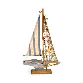 Decorazione Nautica - Barca a Vela con Vera a Righe