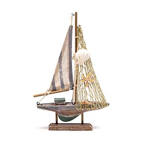 Decorazione Nautica - Barca a Vela con Vera a Righe