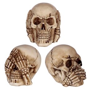 Set di 3 Mini Teschi - Non Vedo Non Sento Non Parlo