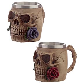 Boccale Decorativo - Teschi con Rose