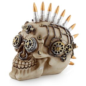 Teschio Decorativo con Cresta di Proiettili Steam Punk