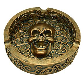 Posacenere - Teschio - Effetto Metallico - Oro Spazzolato