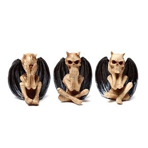 Set di 3 Demoni - Non Vedo Non Sento Non Parlo - Nera Mietitrice