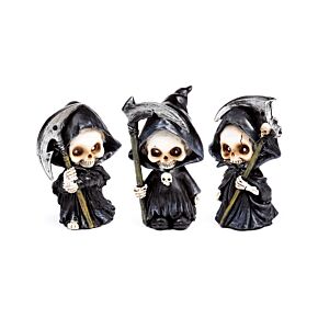 Set di 3 Mini Nera Mietitrice con Falce