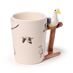 Tazza in Ceramica con Manico a Forma di Gabbiano