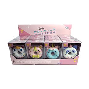 Gomma da Cancellare Sagomata - Gatto e Unicorno a Forma di Donut
