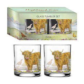 Set di 2 Bicchieri Tumbler in Vetro - Bue Scozzese JAN PASHLEY
