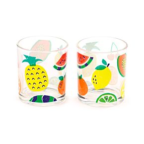 Set di 2 Bicchieri Tumbler in Vetro - Frutta Estiva