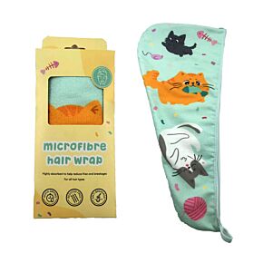 Asciugamano Turbante per capelli in microfibra - Gatti Beans & Co 