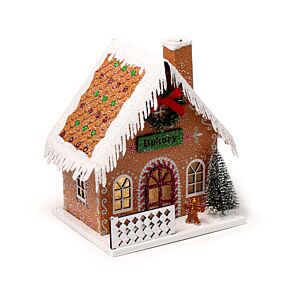 Casetta Decorativa per Natale con LED - Pan di Zenero - Pasticceria