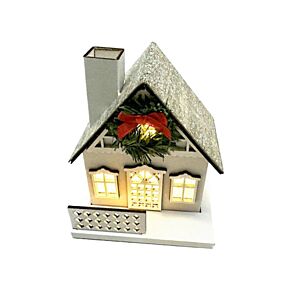 Casetta Decorativa per Natale con LED - con Ghirlanda "Winter Wonderland"