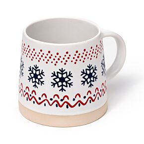 Tazza Natalizia in Grès Porcellanato - Fiocco di Neve