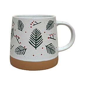 Tazza in Grès Porcellanato - Rametti di Pino e Bacche