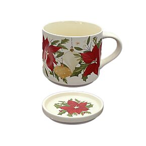 Set Tazza in Porcellana e Sottobicchiere/Coperchio - Stella di Natale