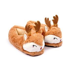 Pantofole in Peluche, Natalizie - Renna - Banda Natalizia (Taglia Unica)