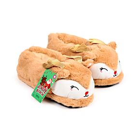 Pantofole in Peluche, Natalizie - Renna - Banda Natalizia (Taglia Unica)
