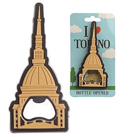 Calamita da Frigo Apribottiglie in PVC - I Love Torino - Mole Antonelliana Calamita da Frigo Apribottiglie in PVC - I Love Torino - Mole Antonelliana
