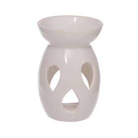 Brucia Essenze in Ceramica con ritagli a forma di goccia - Bianco