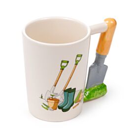 Tazza in Ceramica con Manico a Forma di Paletta da Giardiniere