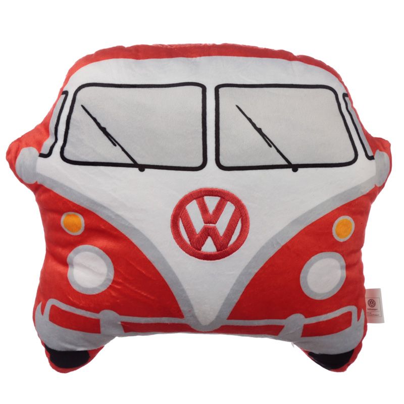 Peluche VOLKSWAGEN VW T1 Camper Bus a forma di cuscino rosso 