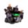 Gatti Neri con Cappello da Strega - Calderone Bollente con LED