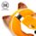 Cuscino da Viaggio con Maschera Relaxeazzz - Volpe - Animali Dolci ADORAMALS