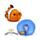 Cuscino da Viaggio con Peluche 2 in 1 - Finley il Pesce Pagliaccio - Swapseazzz