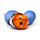 Cuscino da Viaggio con Peluche 2 in 1 - Finley il Pesce Pagliaccio - Swapseazzz